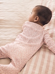 Brown Ditsy Floral 5 Pack Two Way Zip Baby Sleepsuit (0-2yrs) - Image 4 of 19