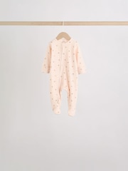 Brown Ditsy Floral 5 Pack Two Way Zip Baby Sleepsuit (0-2yrs) - Image 6 of 19