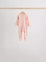 Brown Ditsy Floral 5 Pack Two Way Zip Baby Sleepsuit (0-2yrs) - Image 9 of 19