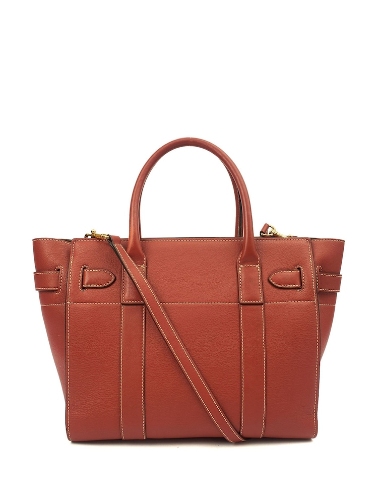 Mulberry  Burnt Orange Zipped Bayswater - Small Tote Bag - Image 2 of 7
