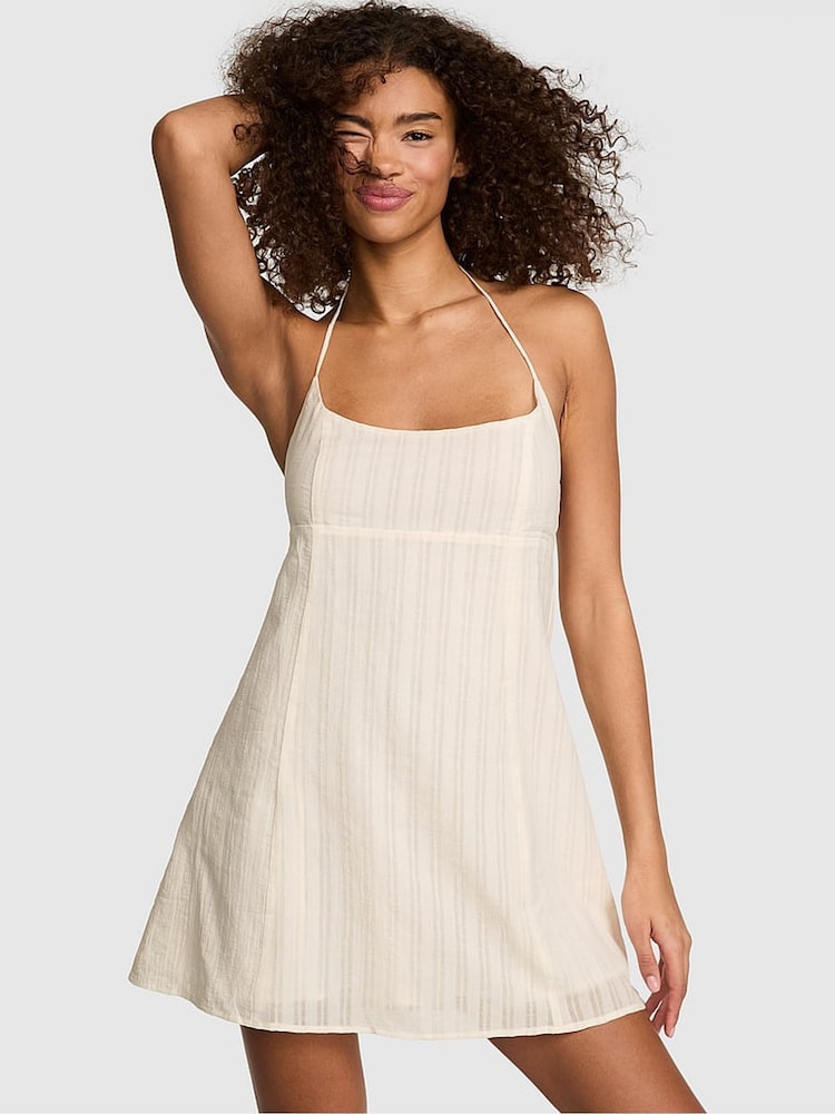 Victoria's Secret Pink Winter White Halter Mini Dress - Image 1 of 2