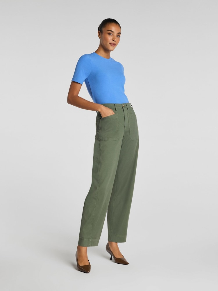 SPANX supersmooth™ Stretch Twill Utility Barrel Leg Trousers with Patch Pockets - Imaginea 1 din 5