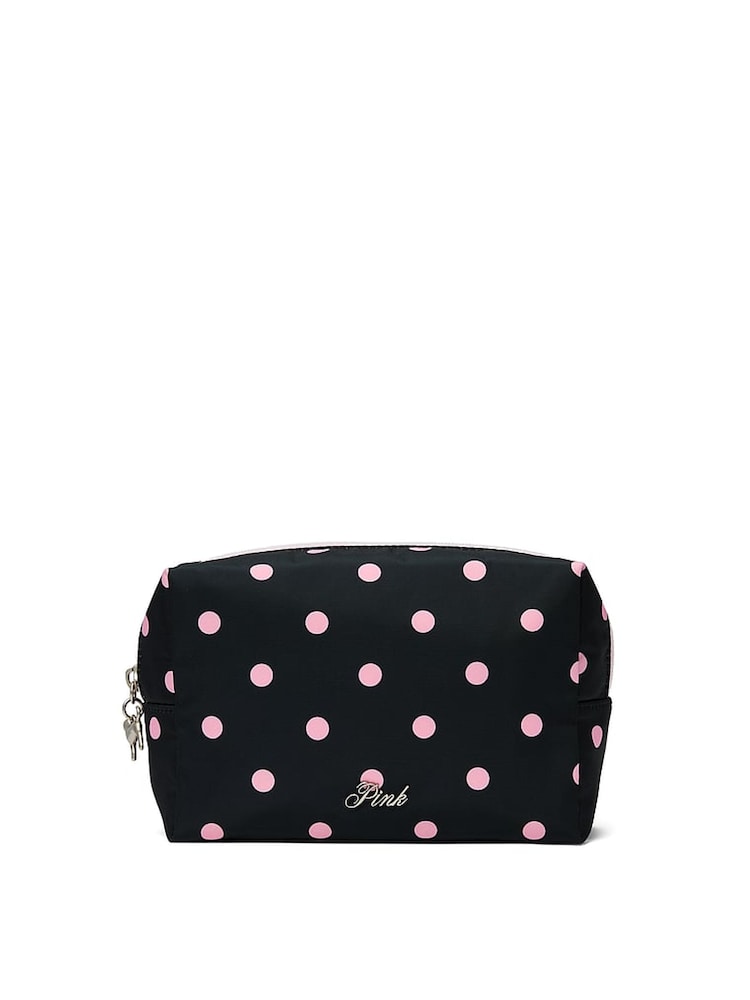Victoria's Secret Pink Black Polka Dot Makeup Bag - Image 1 of 3