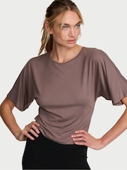 Victoria's Secret Cloudy Grey Drapey Knit Ruched T-shirt - Image 1 of 2
