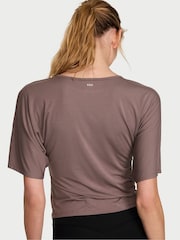 Victoria's Secret Cloudy Grey Drapey Knit Ruched T-shirt - Image 2 of 2