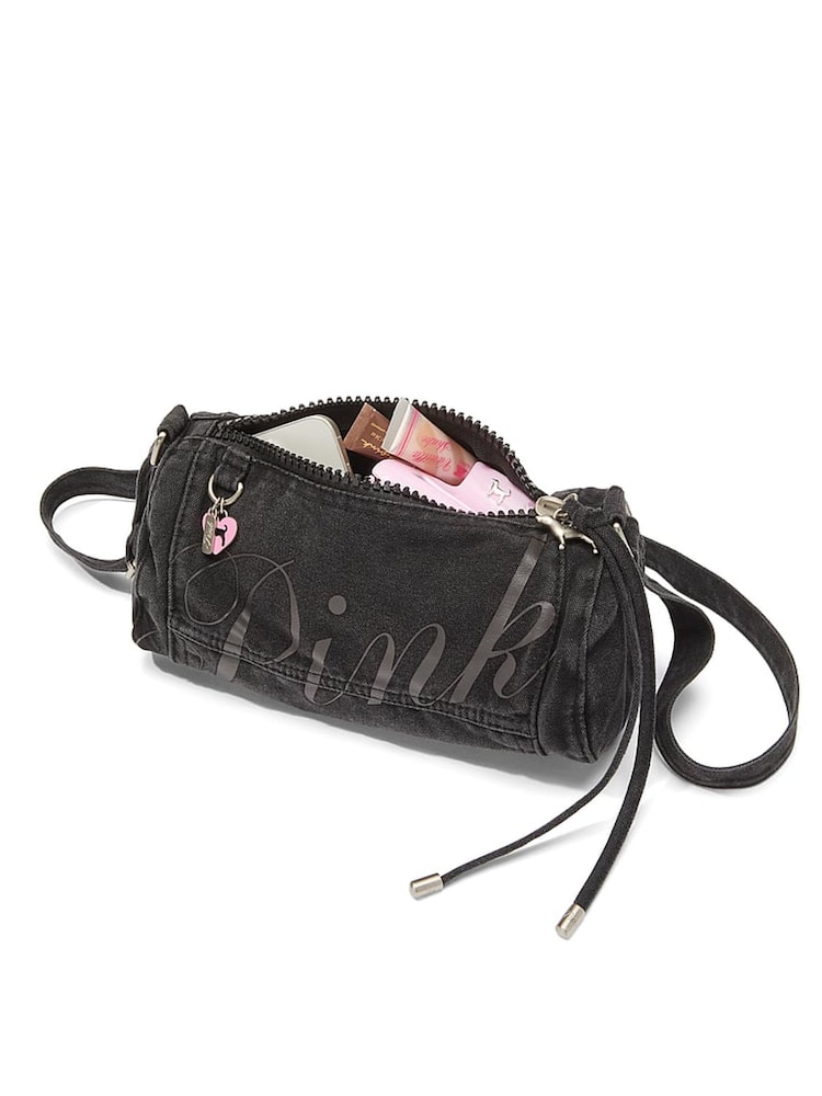 Victoria's Secret Pink Black Small Duffle Shoulder Bag - Image 4 of 4 Victoria's Secret Pink Black Small Duffle Shoulder Bag - Image 4 of 4