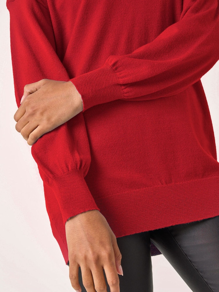 Roman Plain V-Neck Stretch Longline Jumper - Imaginea 7 din 7