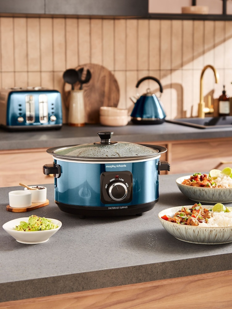 Morphy Richards Blue Accents Sear & Stew 3.5L Slow Cooker - Image 1 of 6