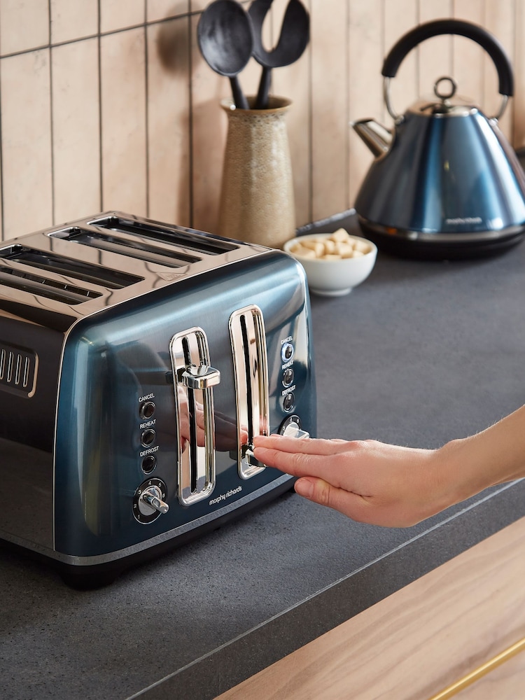 Morphy Richards Blue Accents 4 Slice Toaster - Image 2 of 6