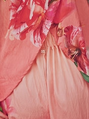 B by Ted Baker Pink/Yellow Floral Viscose Blend Balloon Beach Trousers - Image 6 of 6