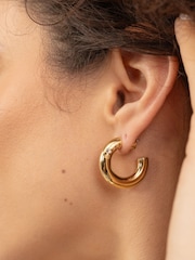 BOSS Gold Plated Live Gold IP Hoop Earrings - Image 4 of 5