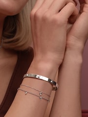 Olivia Burton Silver Tone Mini Heart Stainless Steel Bangle - Image 4 of 5