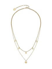 Mini Heart Light Gold IP Double Layered Necklace - Image 4 of 5