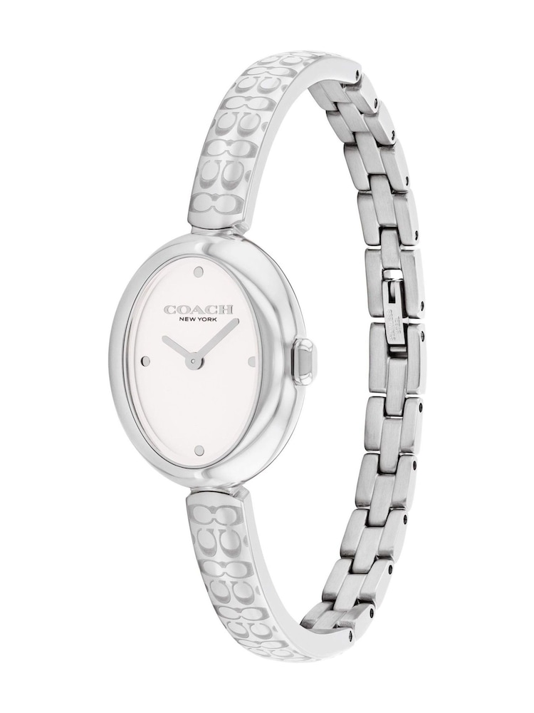 COACH Silver Sammy 22mm Oval Stainless Steel Bangle Watch - Image 4 of 4 COACH Silver Sammy 22mm Oval Stainless Steel Bangle Watch - Image 4 of 4
