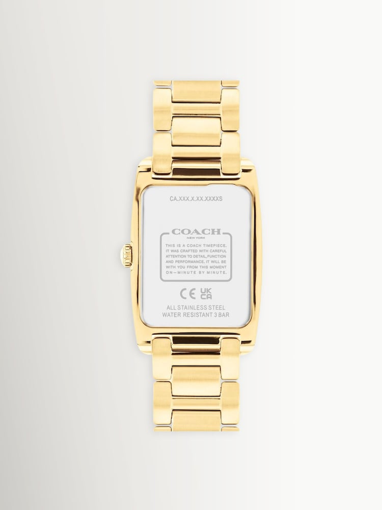 COACH Gold Tone Reese IP Crystal Bracelet Watch - Image 2 of 4