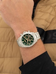 BOSS Silver Hero Stainless Steel Bracelet Watch with Green Dial - Image 4 of 6