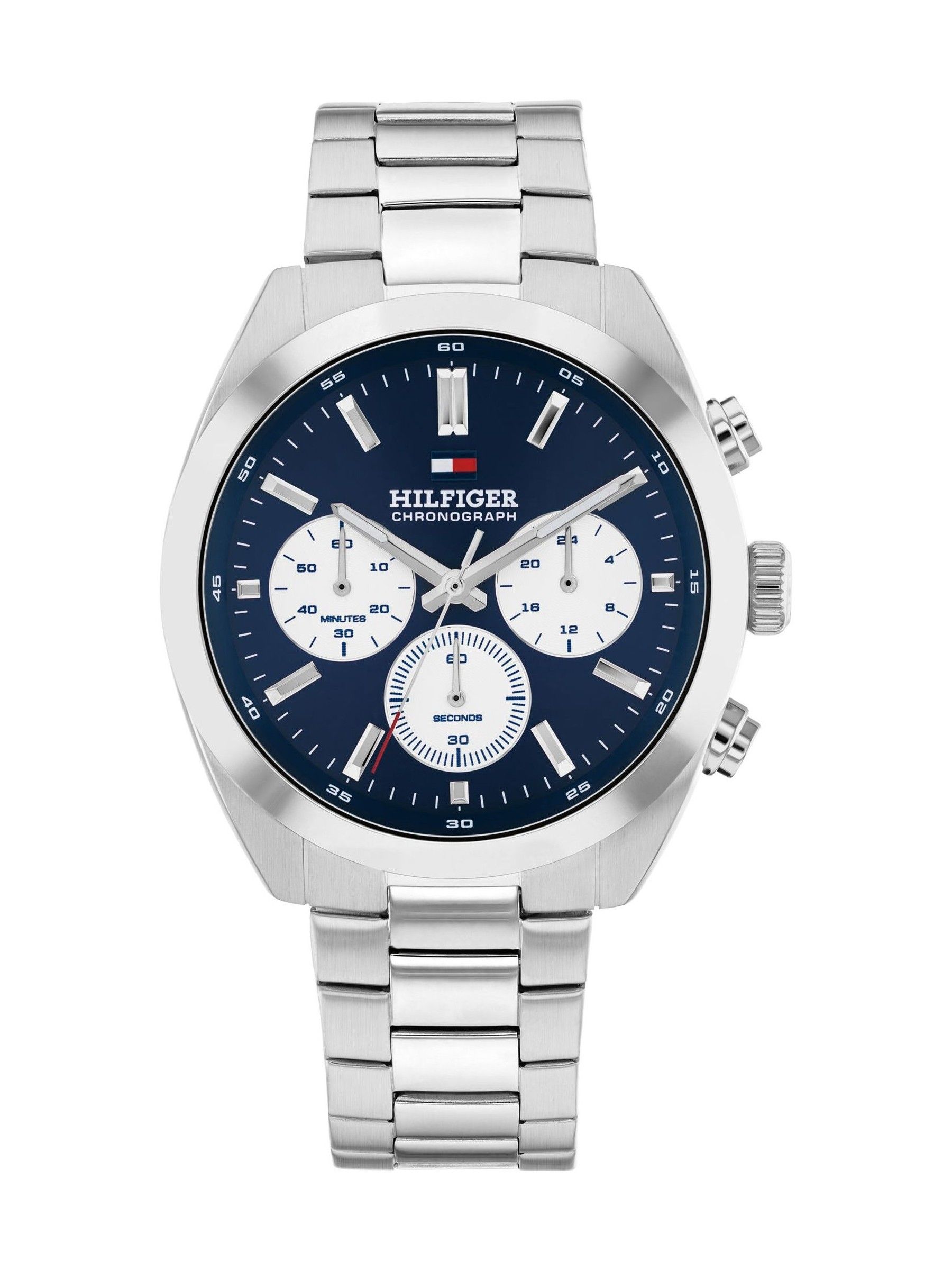 Tommy Hilfiger Men's Steel/Silver 50M Blue/Silver Chronograph Bracelet Watch - W95380 1710722 - Image 7
