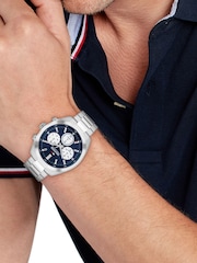 Tommy Hilfiger Silver Tone Men's Stainless Steel Bracelet Watch - Image 4 of 5