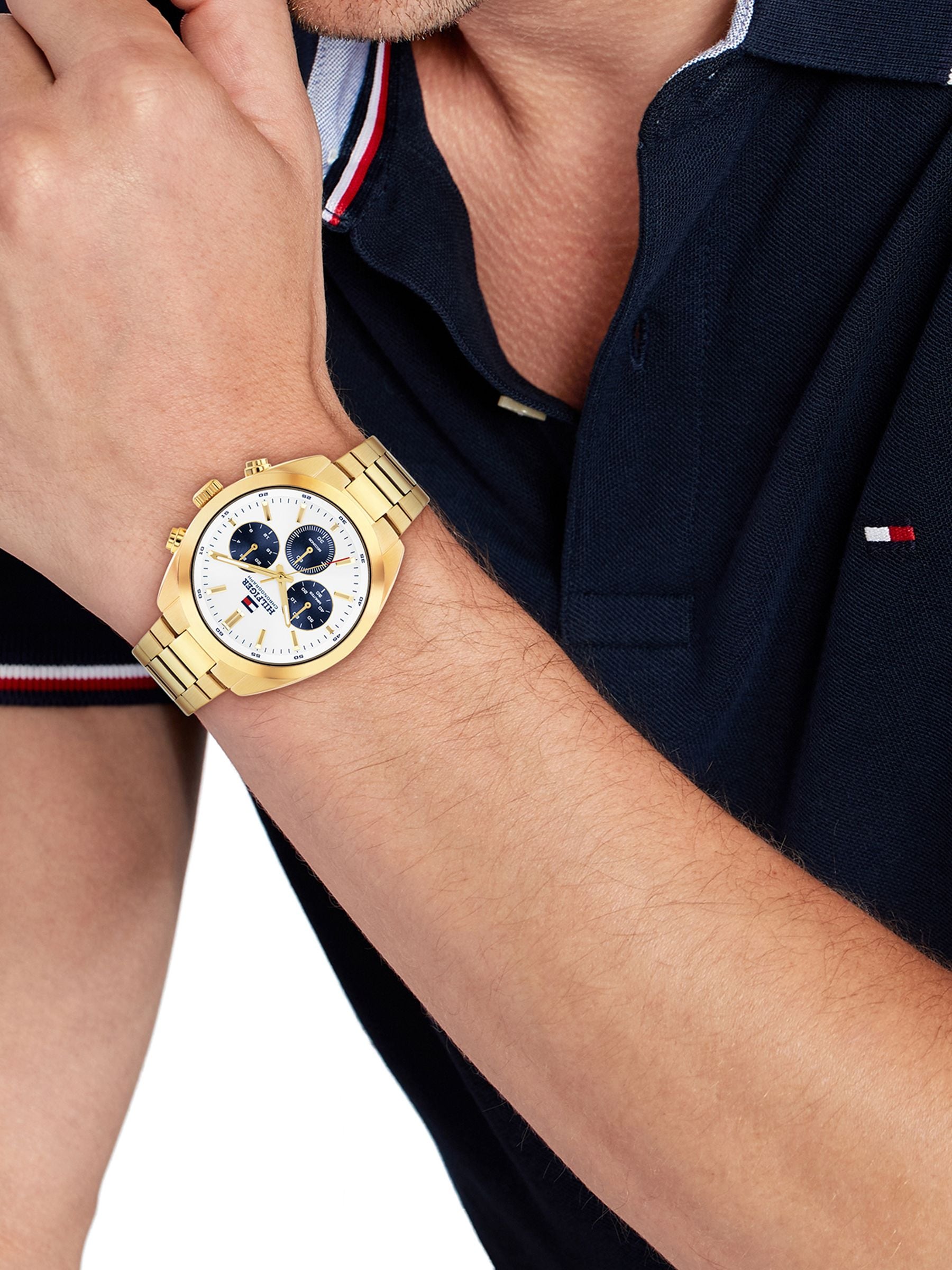 House of Watches - Tommy Hilfiger Mens Hudson Chronograph Gold Tone Watch 1710723 - Image 7