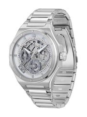 HUGO Silver Tone Grail Skeleton Stainless Steel Multifunction Bracelet Watch - Image 2 of 4