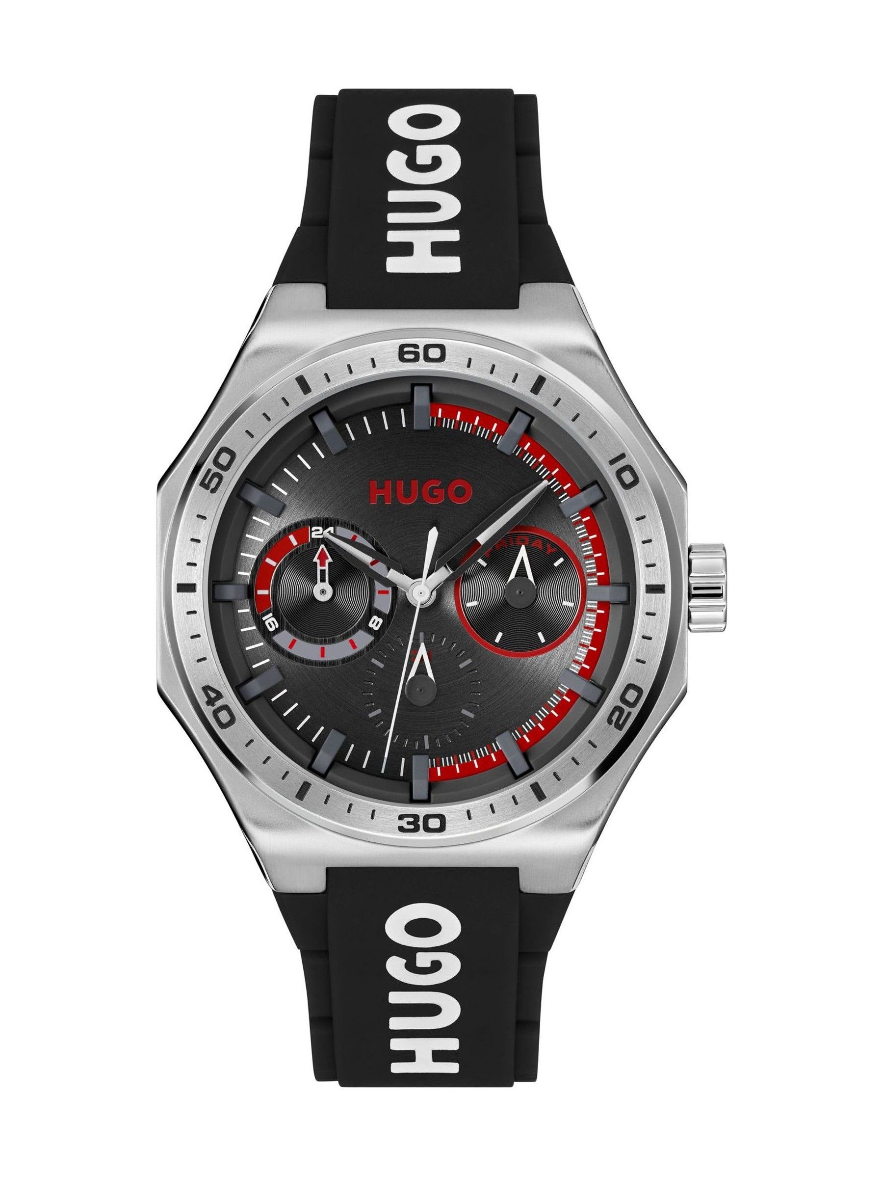 HUGO #GRAIL SPORT MULTI Men's Black Silicone Strap Watch - Image 5
