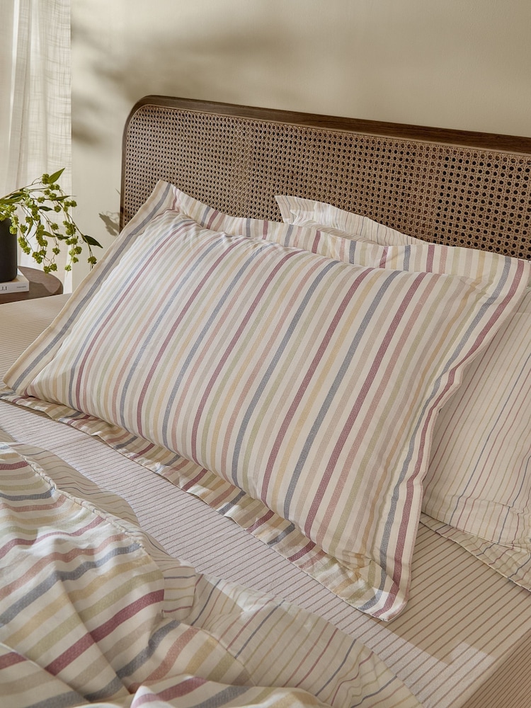 Yard Set of 2 Multicolour Hebden Melange Stripe Cotton Pillowcases - Image 1 of 1 Yard Set of 2 Multicolour Hebden Melange Stripe Cotton Pillowcases - Image 1 of 1