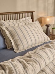 Yard Set of 2 Coal Natural Selby Striped Waffle Pillowcases - Image 1 of 1