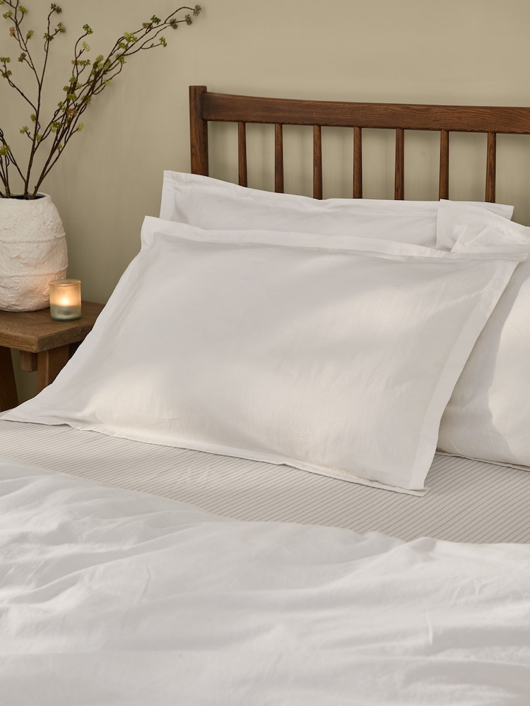 Yard Set of 2 Chalk Hebden Washed Cotton Pillowcases - Image 1 of 1 Yard Set of 2 Chalk Hebden Washed Cotton Pillowcases - Image 1 of 1