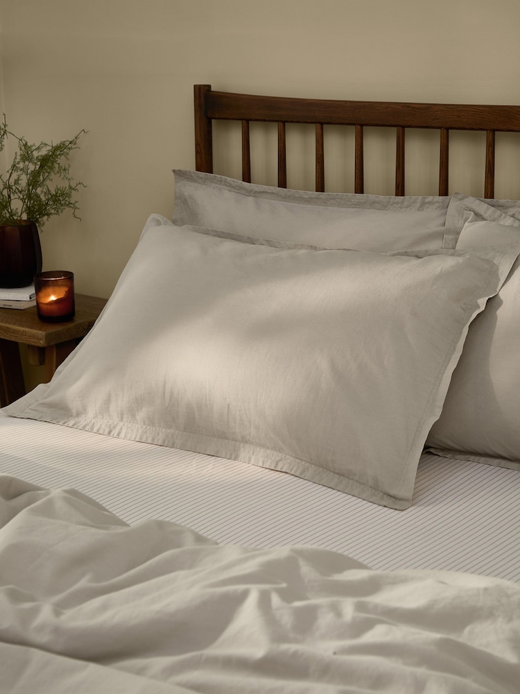 Yard Set of 2 Stone Hebden Washed Cotton Pillowcases - Image 1 of 1 Yard Set of 2 Stone Hebden Washed Cotton Pillowcases - Image 1 of 1