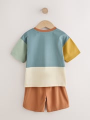 Green/Blue/Ochre Short Pyjamas 3 Pack (9mths-12yrs) - Image 3 of 8