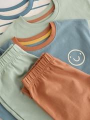 Green/Blue/Ochre Short Pyjamas 3 Pack (9mths-12yrs) - Image 6 of 8