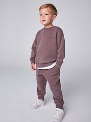 smALLSAINTS Washed Brown Underground Oversized Sweatshirt and Joggers Set - Image 1 of 15