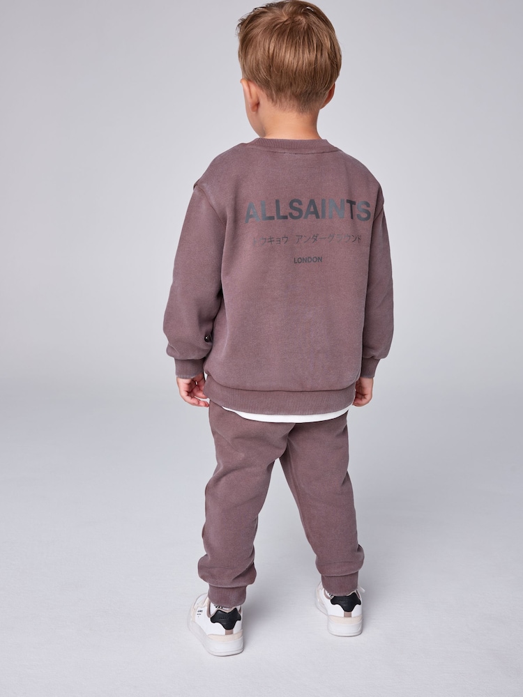 smALLSAINTS Washed Brown Underground Oversized Sweatshirt and Joggers Set - Image 2 of 15 smALLSAINTS Washed Brown Underground Oversized Sweatshirt and Joggers Set - Image 2 of 15