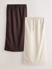 Schokolade/Neutral - Midi With Linen Skirts 2 Pack - Bild 1 von 10