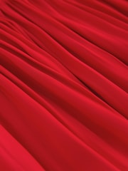 レッド - サテン プリーツ マキシスカート - 画像 6 / 7