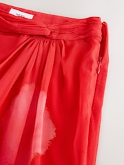 אדום פרחוני - Mesh Maxi Sarong Skirt - תמונה 6 מתוך 7