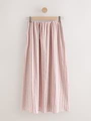 Raya rosa - Falda larga de mezcla de lino y algodón de N. Premium - Imagen 5 de 7