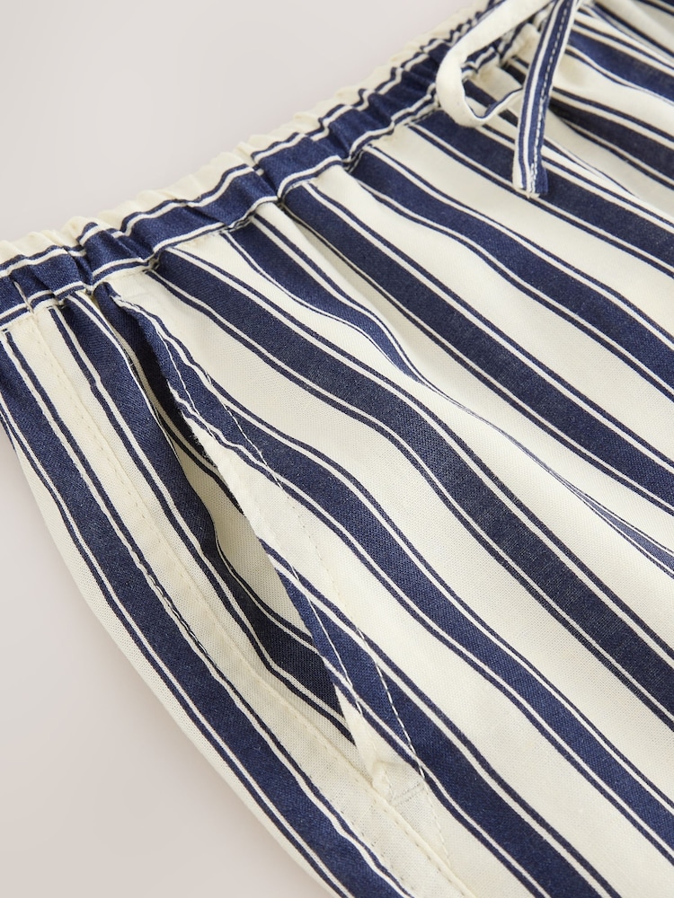 Navy/Ecru Stripe Midi Skirt With Linen - Image 7 of 7