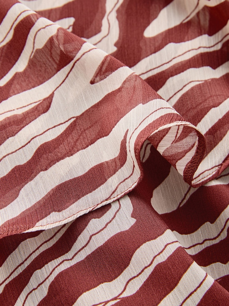 Brown Zebra Print Ruffle Midi Skirt - Image 3 of 3