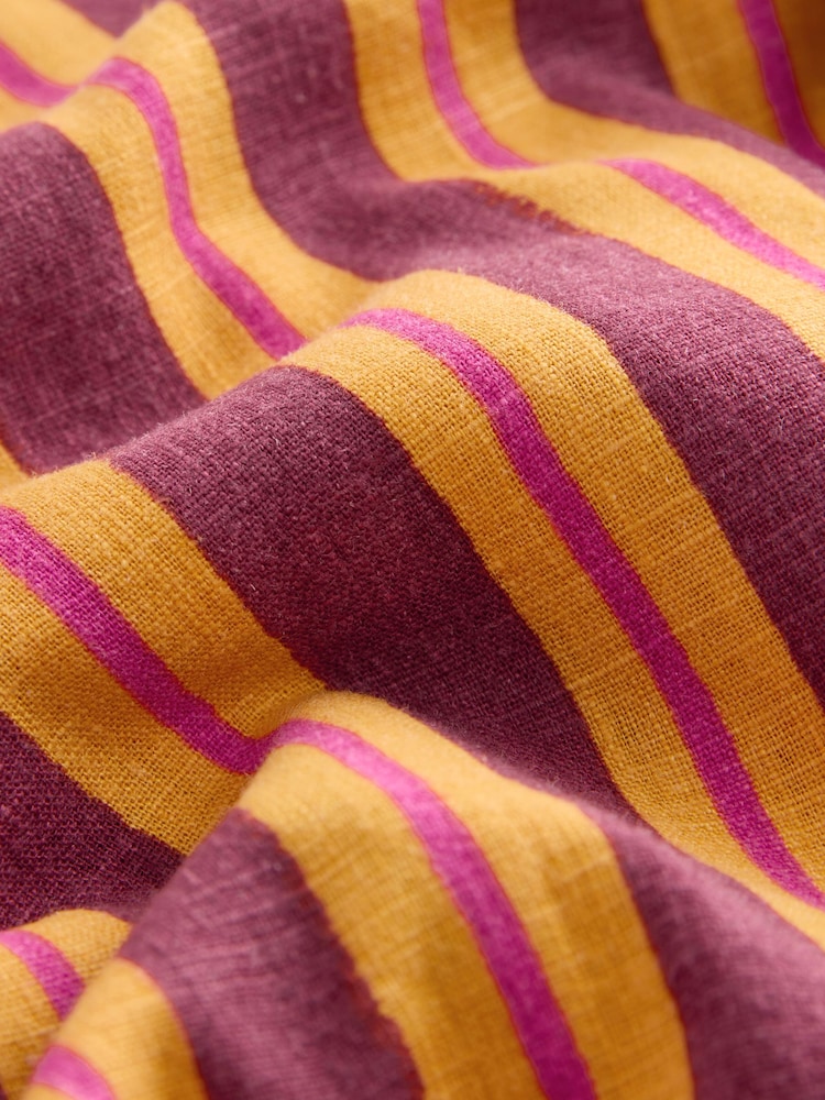 Оранжевый/коричневый в полоску - Linen Blend Mini Sarong - Изображение 7 7