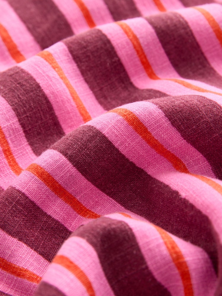 Pink Stripe Linen Blend Mini Sarong - Image 8 of 8