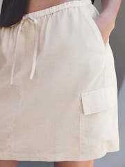 Stone Pull On Mini Skirt With Pockets And Linen - Image 5 of 8