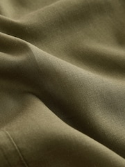 Khaki Green Pull On Mini Skirt With Pockets And Linen - Image 6 of 6