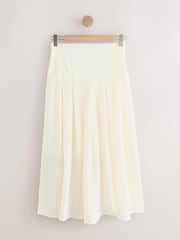 Ecru Pleated Midi Skirt - Image 5 of 8