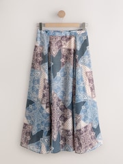 Purple Bandana Print Godet Maxi Skirt - Image 5 of 8