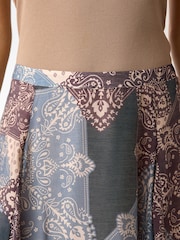 Purple Bandana Print Godet Maxi Skirt - Image 8 of 8