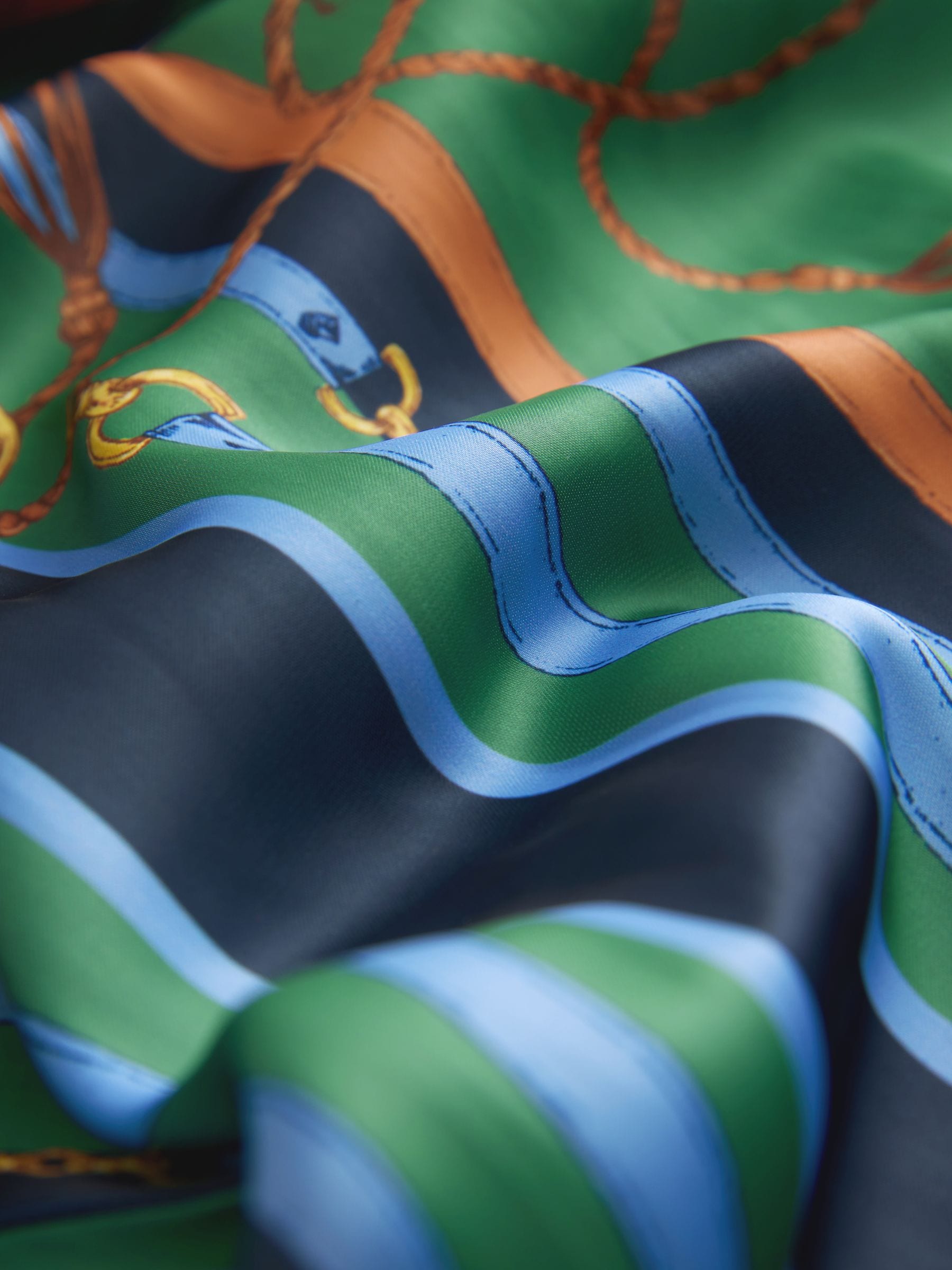Buy Green/Blue Scarf Print Satin Pleated Maxi Skirt from Next USA