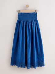 Blue Crochet Trim Maxi Skirt - Image 1 of 3