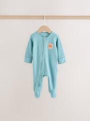 Blue/Orange Brunch Baby Sleepsuit 3 Pack (0mths-2yrs) - Image 3 of 11