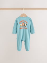 Blue/Orange Brunch Baby Sleepsuit 3 Pack (0mths-2yrs) - Image 6 of 11